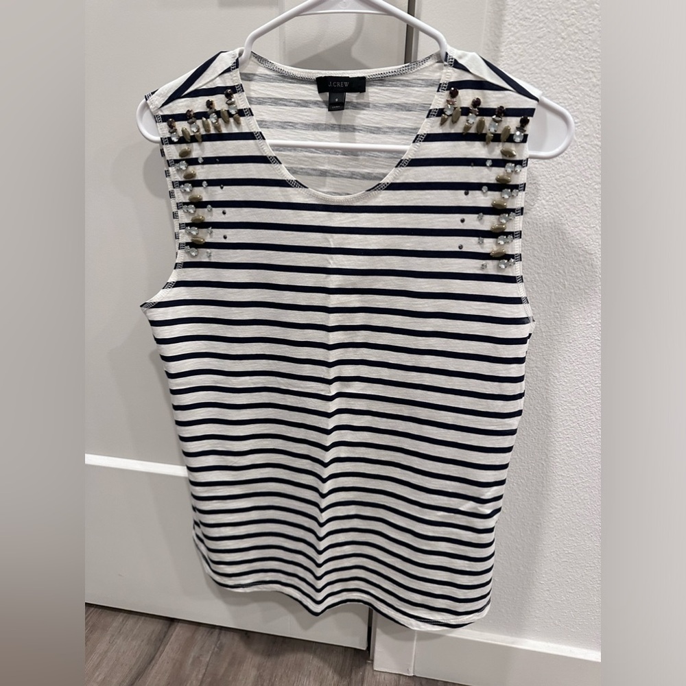 NWOT J. Crew Embellished Tank Top
